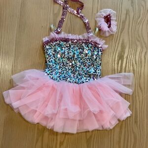 Weissman Sparkling Pink and Blue Dance Costume